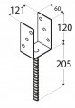 Podstawa słupa kotwa 121x120mm M18 do wmurowania