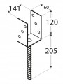 Podstawa słupa kotwa 141x120mm M18 do wmurowania