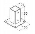 Podstawa słupa przykręcana do betonu 91x150x2mm ocynk