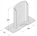 Podstawa słupa 102x150x2,5mm cynk galwaniczny