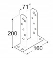 Podstawa słupa 71x200mm ocynkowana kotwa