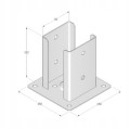 Podstawa słupa przykręcana do betonu 92x150x2mm czarna