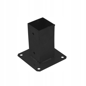 Podstawa słupa przykręcana do betonu czarna 91x150x1,8 mm