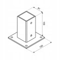 Podstawa słupa przykręcana do betonu czarna 91x150x1,8 mm