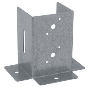 Podstawa słupa otwarta przykręcana kotwa cynk 121x150x2 mm