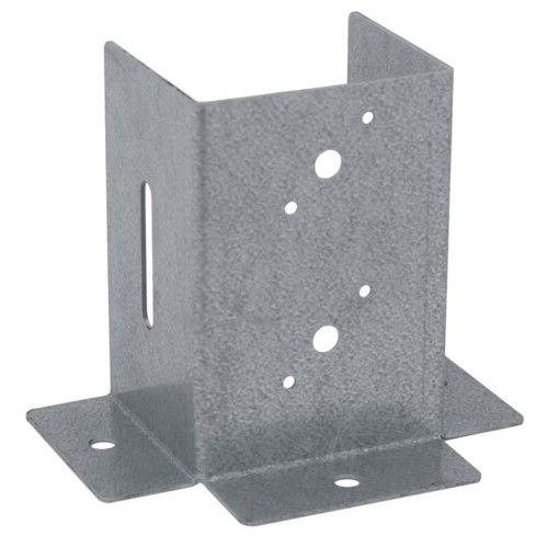 Podstawa słupa otwarta przykręcana kotwa cynk 121x150x2 mm