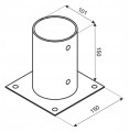 Podstawa parasola cynk ogniowy kotwa 101x150x2 mm
