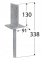 Podstawa słupa wpuszczana do wmurowania 90x338mm