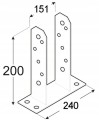 Podstawa słupa przykręcana do betonu 150x200mm ocynkowana