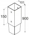Podstawa słupa kotwa wbijana do ziemi stalowa 100x900mm