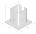 Podstawa słupa przykręcana do betonu 102x150x2,5mm