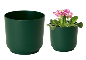 Osłonka plastikowa ciemnozielona matowa na kwiaty Satina 15x14,9 cm