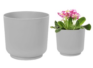 Osłonka plastikowa platynowa matowa na kwiaty Satina 15x14,9 cm