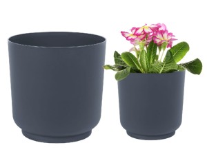 Osłonka plastikowa antracytowa matowa na kwiaty Satina 15x14,9 cm