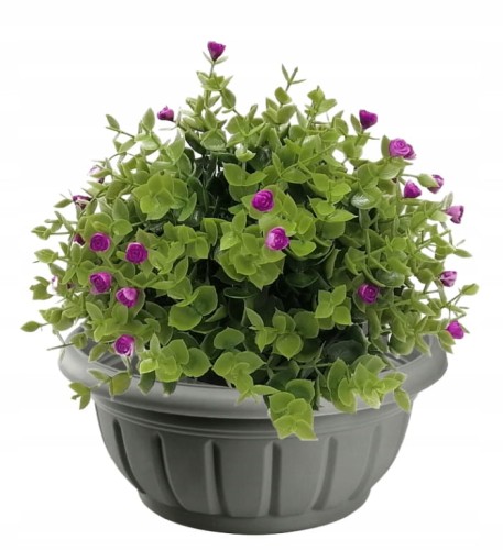 Doniczka plastikowa okrągła misa grafitowa Verona 26 cm