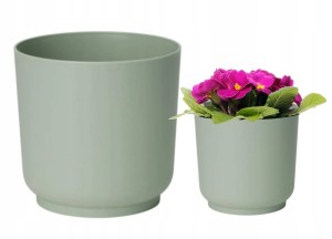 Osłonka zielona matowa na kwiaty ECO RECYCLED Satina 15x14,9cm