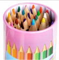 Kredki ołówkowe 18 cm + temperówka zestaw 24 sztuki w tubie