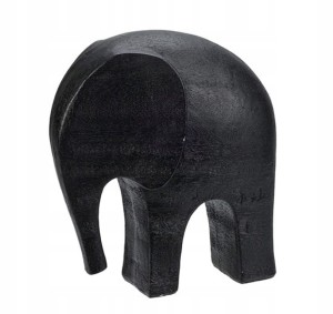 Figurka dekoracyjna słoń czarny matowy 14x7x15 cm