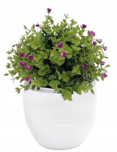 Doniczka ceramiczna kula biało-szara 15 cm