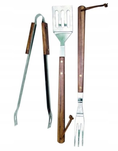 Zestaw narzędzi do grillowania 3 sztuki stal nierdzewna