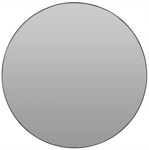 Lustro wiszące okrągłe z wąską czarną ramą 75cm