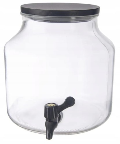 Dzbanek z kranikiem szklany na lemoniadę z pokrywką 5,2l