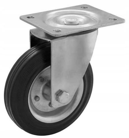 Zestaw kołowy skrętny koło obrotowe skrętne o średnicy 160mm stalowo-gumowe