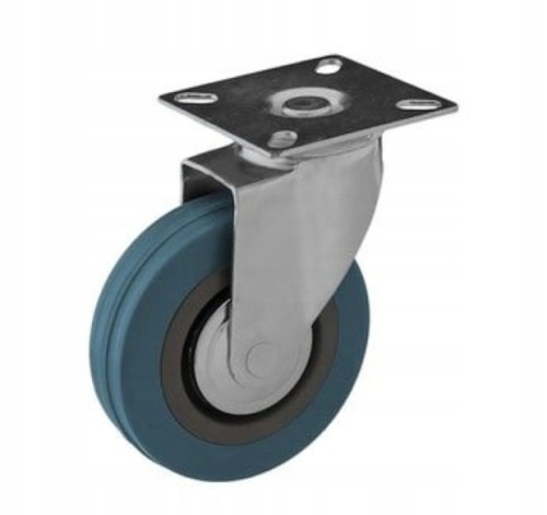 Zestaw skrętny koło obrotowe z mocowaniem na otwór 50 mm plastik-guma