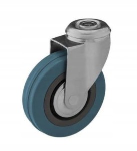 Zestaw kołowy skrętny koło obrotowe na otwór 50 mm plastik/guma