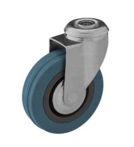 Zestaw kołowy skrętny koło obrotowe na otwór 50 mm plastik/guma