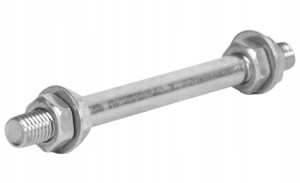 Komplet osiowy do koła do taczki 120 mm metalowy śruba M12