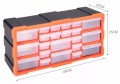 Modułowy organizer warsztatowy 18 szuflad ścienny 25x49 cm