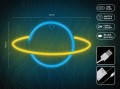 Neon LED Saturn dekoracyjny ścienny lampa nocna 23,5x17x2 cm