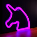 Neon LED Jednorożec ścienny różowy lampa neonowa 23x2x23 cm