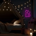 Neon LED Kot dekoracyjny ścienny różowy lampa neonowa 23,5x17x2 cm