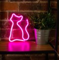 Neon LED Kot dekoracyjny ścienny różowy lampa neonowa 23,5x17x2 cm