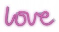 Neon LED LOVE napis dekoracyjny ścienny różowy 13x35x2 cm