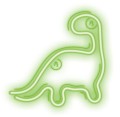 Neon LED dinozaur napis dekoracyjny ścienny zielony 23,5x24,5 cm