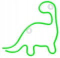 Neon LED dinozaur napis dekoracyjny ścienny zielony 23,5x24,5 cm