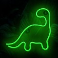Neon LED dinozaur napis dekoracyjny ścienny zielony 23,5x24,5 cm