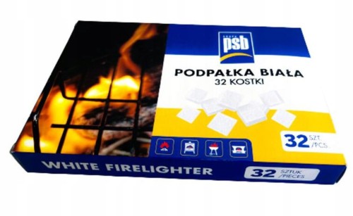Podpałka na grilla biała uniwersalna 32 kostki parafinowa