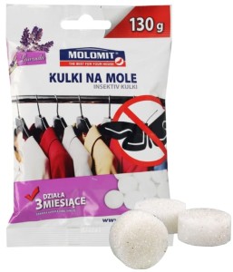 Kulki antymolowe o zapachu lawendy 130g odstraszacz na mole