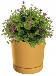 Doniczka z podstawką musztardowa 17,8 cm Tubo