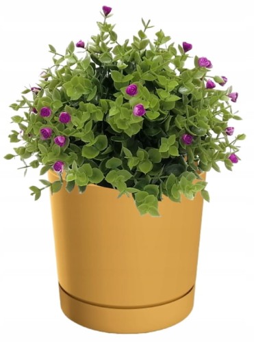 Doniczka z podstawką musztardowa 17,8 cm Tubo