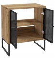 Szafka stojąca 80x70cm metal płyta laminowana na nóżkach czarna Fiora