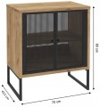 Szafka stojąca 80x70cm metal płyta laminowana na nóżkach czarna Fiora