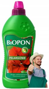 Biopon nawóz płynny do pelargonii zwiększa kwitnienie 1L 