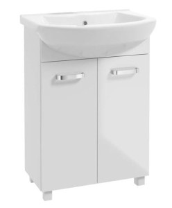 Szafka łazienkowa z umywalką 85x60cm biała stojąca na nóżkach Mila