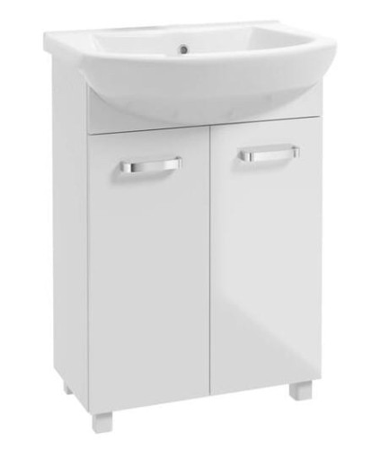 Szafka łazienkowa z umywalką 85x60cm biała stojąca na nóżkach Mila