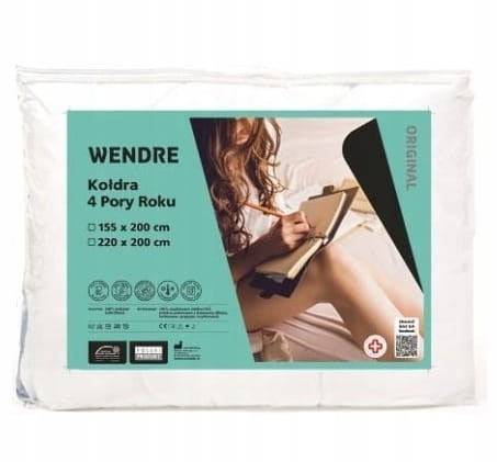 Kołdra całoroczna 4 pory roku 220x200 cm mikrofibra biała